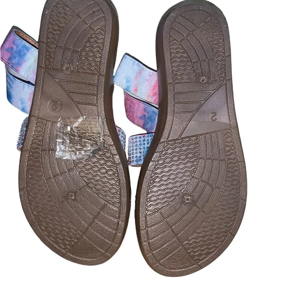 Adrienne Vittadini Melody Tie Dye Rhinestone Sandals